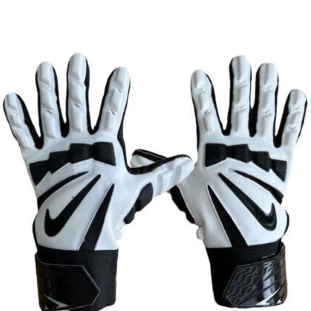 Nike Hyperbeast 2.0 Football Gloves Padded Lineman White Black Men's 3XL NWOT